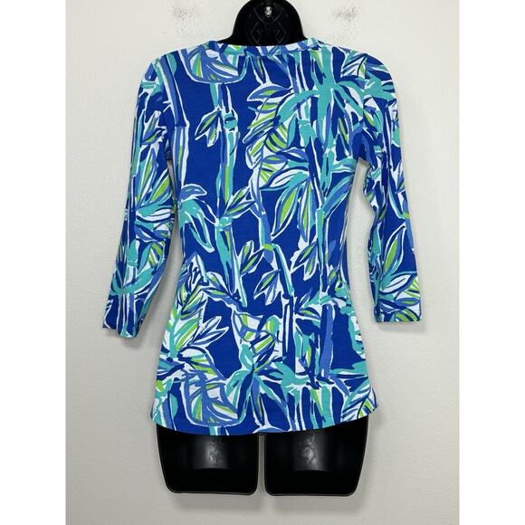 Lilly Pulitzer Blue Crush Bamboo Palmetto Top XXS Shirt Preppy Beach NWOT‎ - Picture 5 of 11